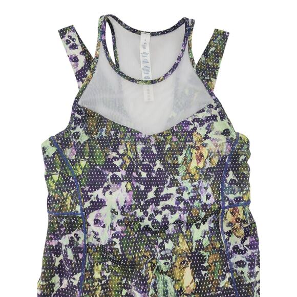 Lululemon‎ Running In The City Tank | Size 4 | Floral Print | Mesh Racerback Top - Picture 4 of 9